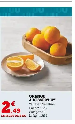 Super U U orange a dessert offre