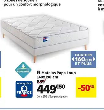 Conforama Matelas ressorts ensachés papa loup offre