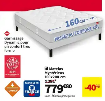 Conforama Matelas ressorts ensachés le mystérieux offre