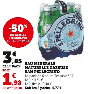 Super U San pellegrino eau minerale naturelle gazeuse offre