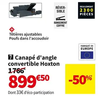Conforama Canape d'angle convertible hoxton offre