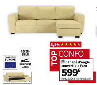 Conforama Canapé d'angle convertible faro offre