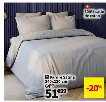 Conforama Parure satina 240x220 cm offre