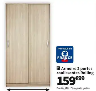 Conforama Armoire 2 portes coulissantes rolling offre