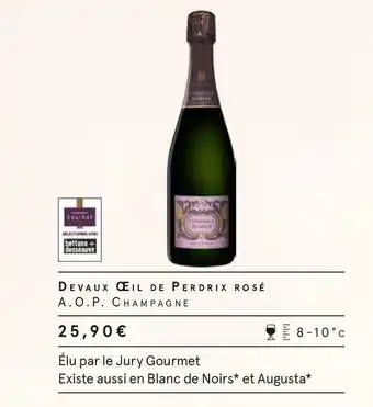 Monoprix Devaux devaux œil deperdrix rosé a.o.p. champagne offre
