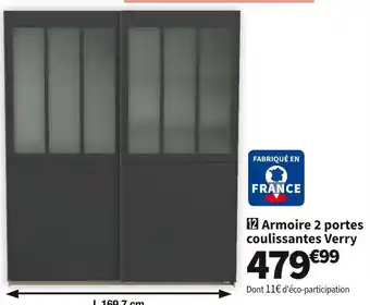 Conforama  armoire 2 portes verry offre