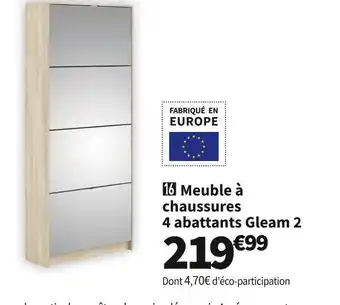 Conforama Meuble à chaussures 4 abattants gleam 2 offre