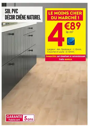 Décor Discount Sol pvc décor chêne naturel offre