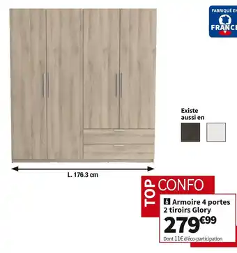 Conforama Armoire 4 portes glory offre