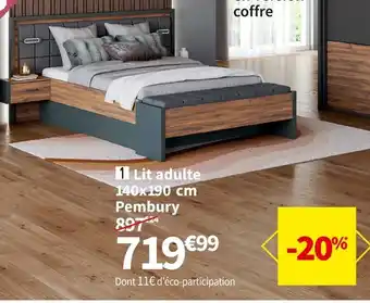 Lit adulte 140x190 cm pembury