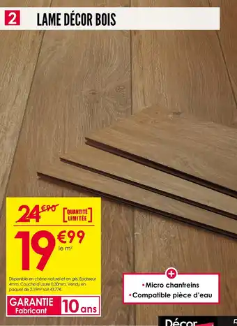 Décor Discount Lame décor bois offre