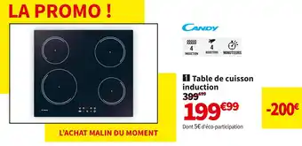 Conforama Candy table de cuisson induction ci642cbb/1 offre