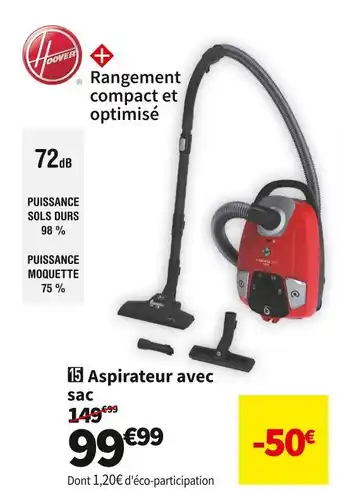 Conforama Hoover aspirateur avec sac he310hm offre