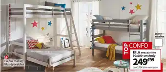 Conforama Lit mezzanine 90x190 cm offre