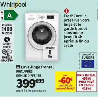 Conforama Whirlpool lave-linge ffbc8469sv fr offre