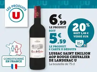 U lussac saint emilion aop rouge chevalier de landerac