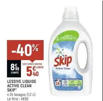 Petit Casino Skip lessive liquide active clean* offre