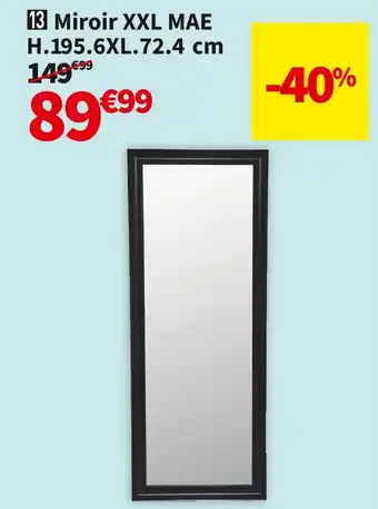 Conforama Miroir xxl mae h.195.6xl.72.4 cm offre