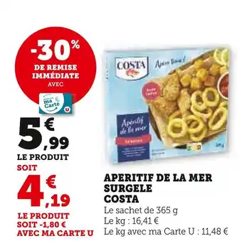 U Express Costa aperitif de la mer surgele offre