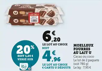 U Express U moelleux fourres au lait offre