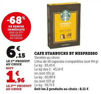 U Express Starbucks cafe by nespresso offre