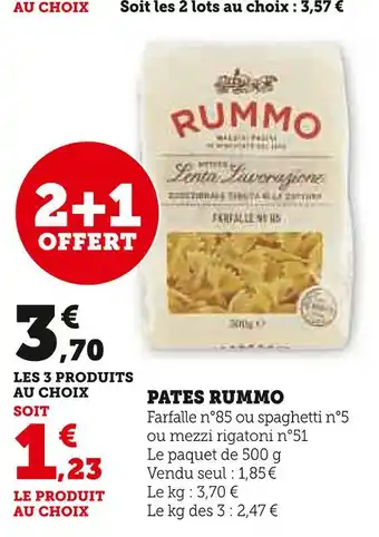U Express Rummo pates offre