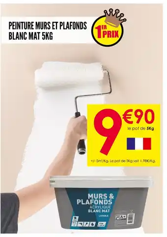 Décor Discount Peinture murs et plafonds blanc mat 5kg offre