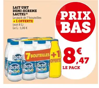 U Express Lactel lait uht demi-ecreme offre