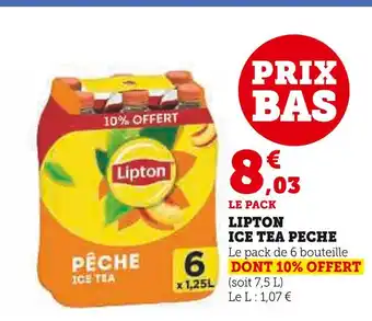 U Express Lipton ice tea peche offre