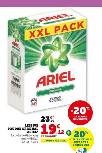 U Express Ariel lessive poudre original offre