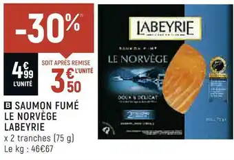 Petit Casino Labeyrie saumon fumé le norvège offre