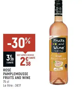 Spar Fruits and wine rosé pamplemousse offre
