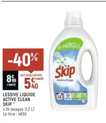 Spar Skip lessive liquide active clean offre