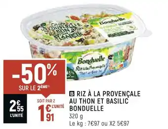 Spar Bonduelle riz à la provençale au thon et basilic offre