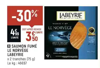 Spar Labeyrie saumon fumé le norvège offre