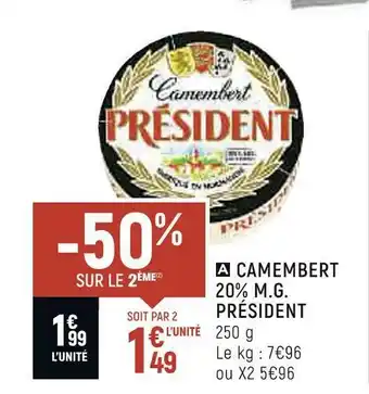 Spar Président camembert 20% m.g. offre