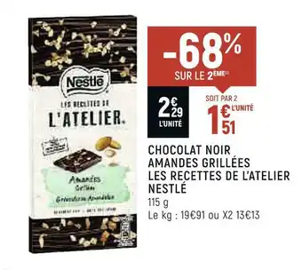 Spar Nestlé chocolat noir amandes grillées les recettes de l’atelier offre