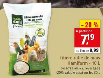 Maxi Zoo Hamiform litière rafle de maïs offre