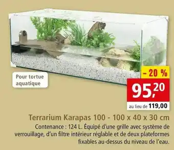 Maxi Zoo Karapas terrarium 100 offre