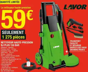 Brico Dépôt Lavor nettoyeur haute-pression nj plus 130 bar offre