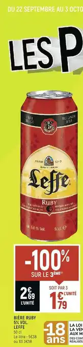 Spar Leffe bière ruby 5% vol. offre