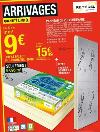 Brico Dépôt Recticel insulation panneau de polyuréthane offre
