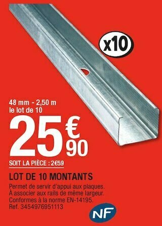 Brico Dépôt Lot de 10 montants offre
