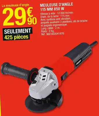 Brico Dépôt Meuleuse d’angle 115 mm 850 w offre