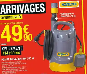Brico Dépôt Hozelock pompe d’évacuation 350 w offre