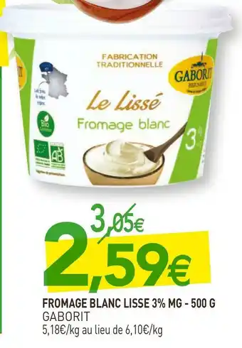 naturéO Gaborit fromage blanc lisse 3% mg offre