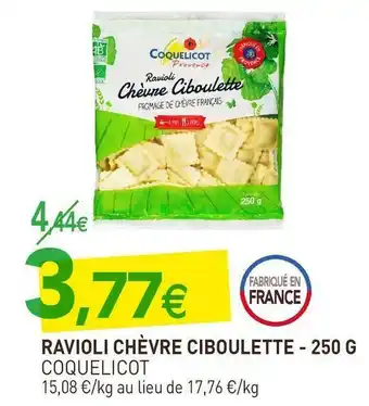 naturéO Coquelicot ravioli chèvre ciboulette offre