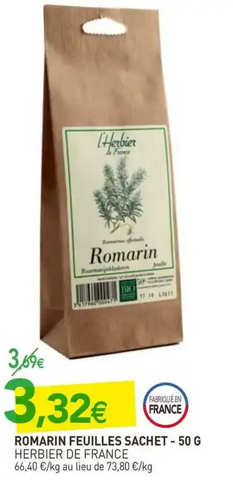 naturéO Herbier de france romarin feuilles sachet offre