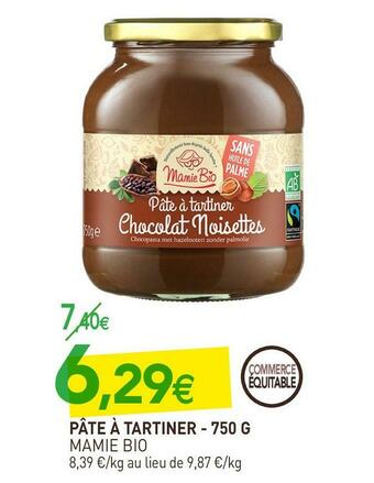 naturéO Mamie bio pâte à tartiner offre