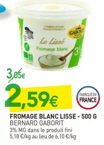 naturéO Bernard gaborit fromage blanc lisse offre